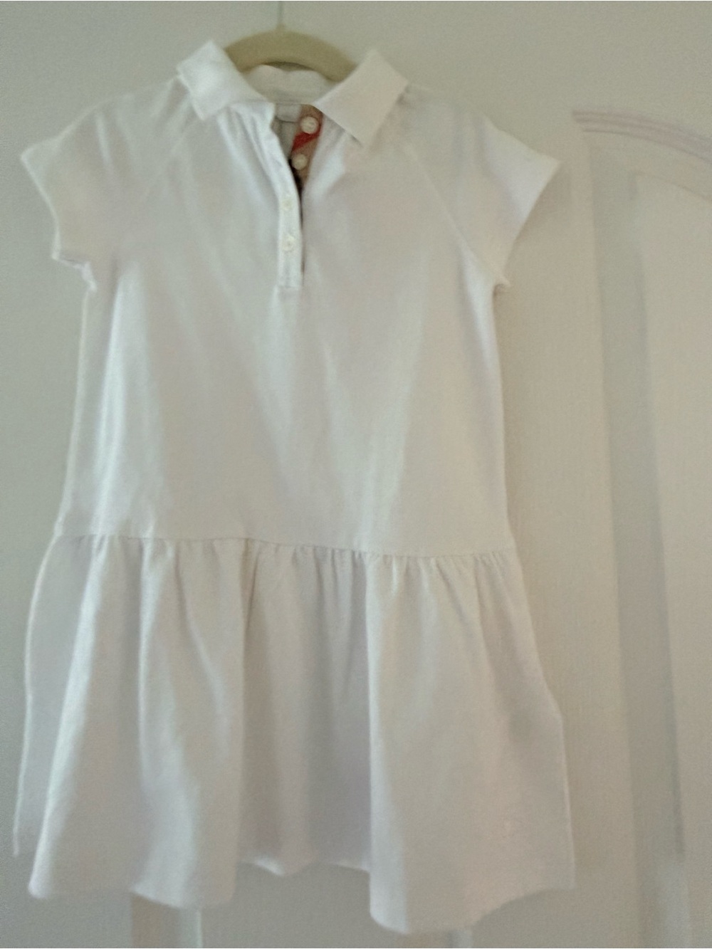 Burberry Girls White Polo Dress - Lightweight Casual Dress size 4